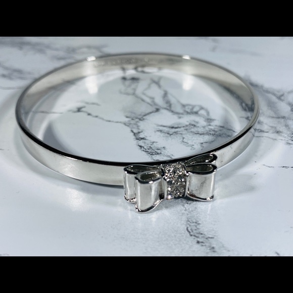 kate spade Jewelry - Kate Spade Silver Bangle/Bracelet with Bow